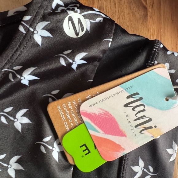 Nani High-Waist Swim Bottoms in Black Floral XS nwt - Picture 2 of 5